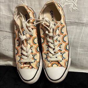 Converse Sneakers with Rainbow Design - Cream
